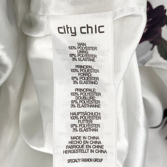 City Chic Maxi Dress Womens Plus White Cod-Shoulder Floral Print High-Low 14W - Picture 9 of 9